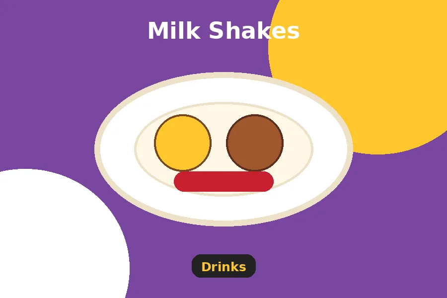 Milk Shakes menu guide image